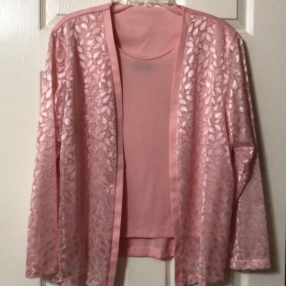 Tops - Haband 2-Piece Blouse Womens Size Large Pink Shimmer